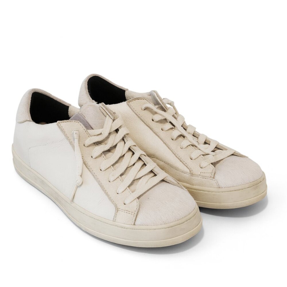 P448 Shoes Mens Size 40 Low Top Calf Hair Leather Italian Designer Sneakers